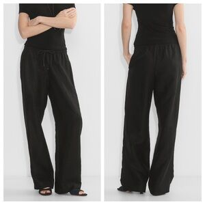 Wilfred CruiseLinen Thesis Pant Mid Rise Wide Leg Drawcord Heathered Aritzia
